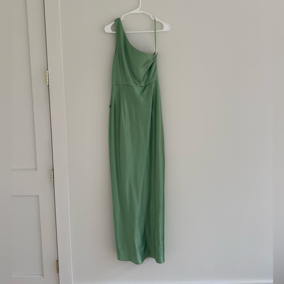 BHLDN One-Shoulder Green Floral Dress - Picture 7 of 11